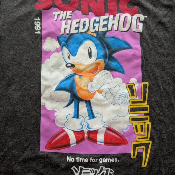 Sonic The Hedgehog T-Shirt Men's No Time For Games Graphic Print Tee - Picture 5 of 5